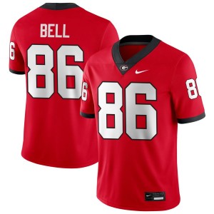 Georgia Bulldogs #86 Men's Dillon Bell Jersey Red College Football Game