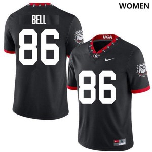 Georgia Bulldogs #86 Women Dillon Bell Jersey 100th Anniversary Black College Football Official