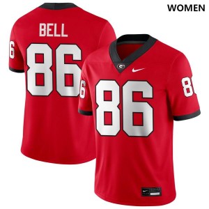 University of Georgia #86 Women Dillon Bell Jersey Red College Football University