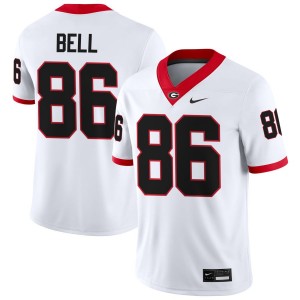 UGA #86 Mens Dillon Bell Jersey White College Football Official