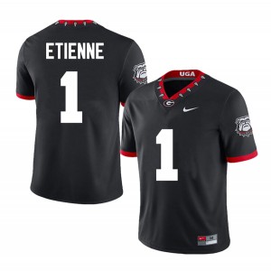 Georgia Bulldogs #1 Mens Trevor Etienne Jersey 100th Anniversary Black College Football High School