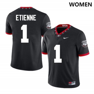 UGA Bulldogs #1 Women Trevor Etienne Jersey 100th Anniversary Black College Football Replica